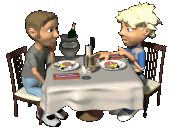 COUPLE EATING DINNER