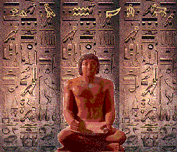 ANCIENT EGYPTINAN WITH ANCIENT SCROLL